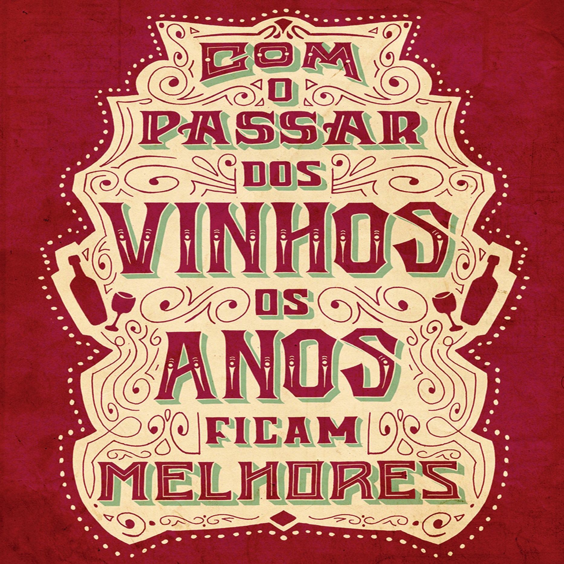 Azulejo Decorativo - Com o passar dos vinhos
