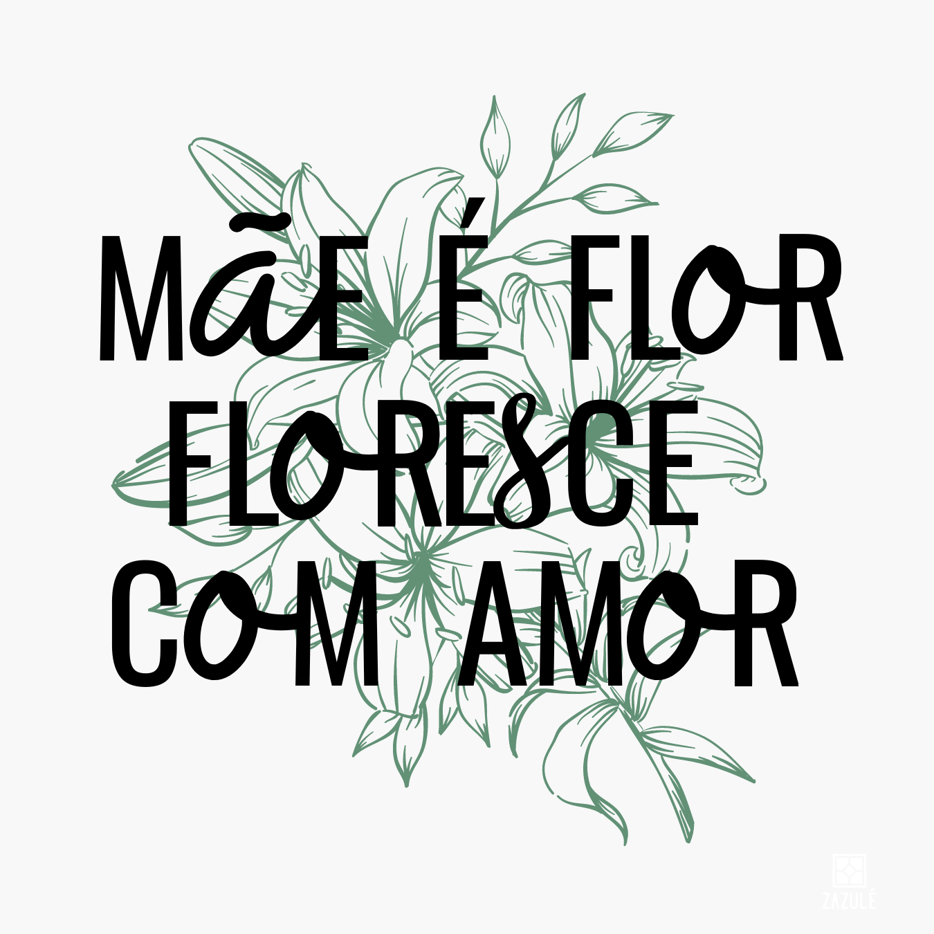 Azulejos Decorativo - Mãe é Flor