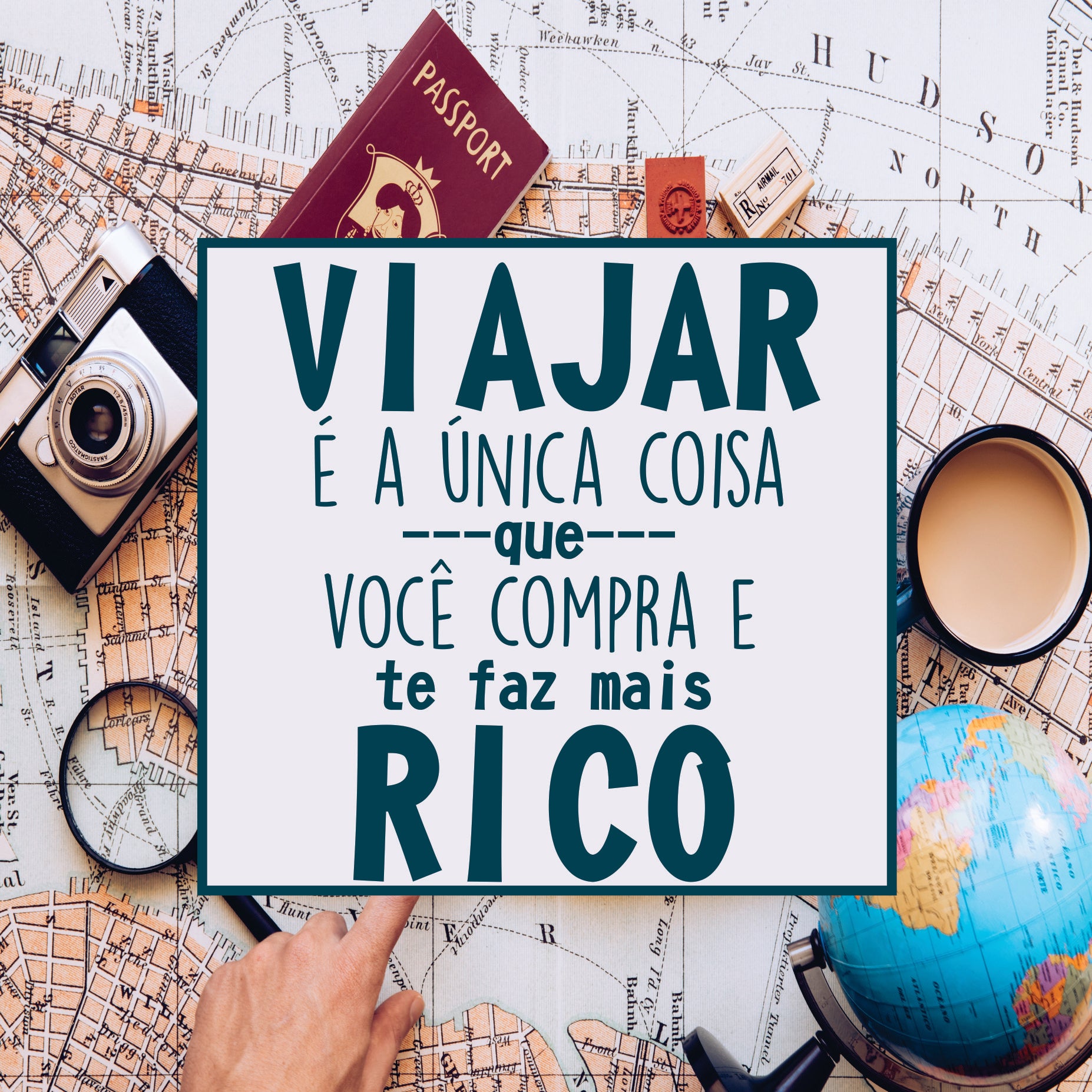 Azulejo Decorativo - Viajar é a única coisa que você compra