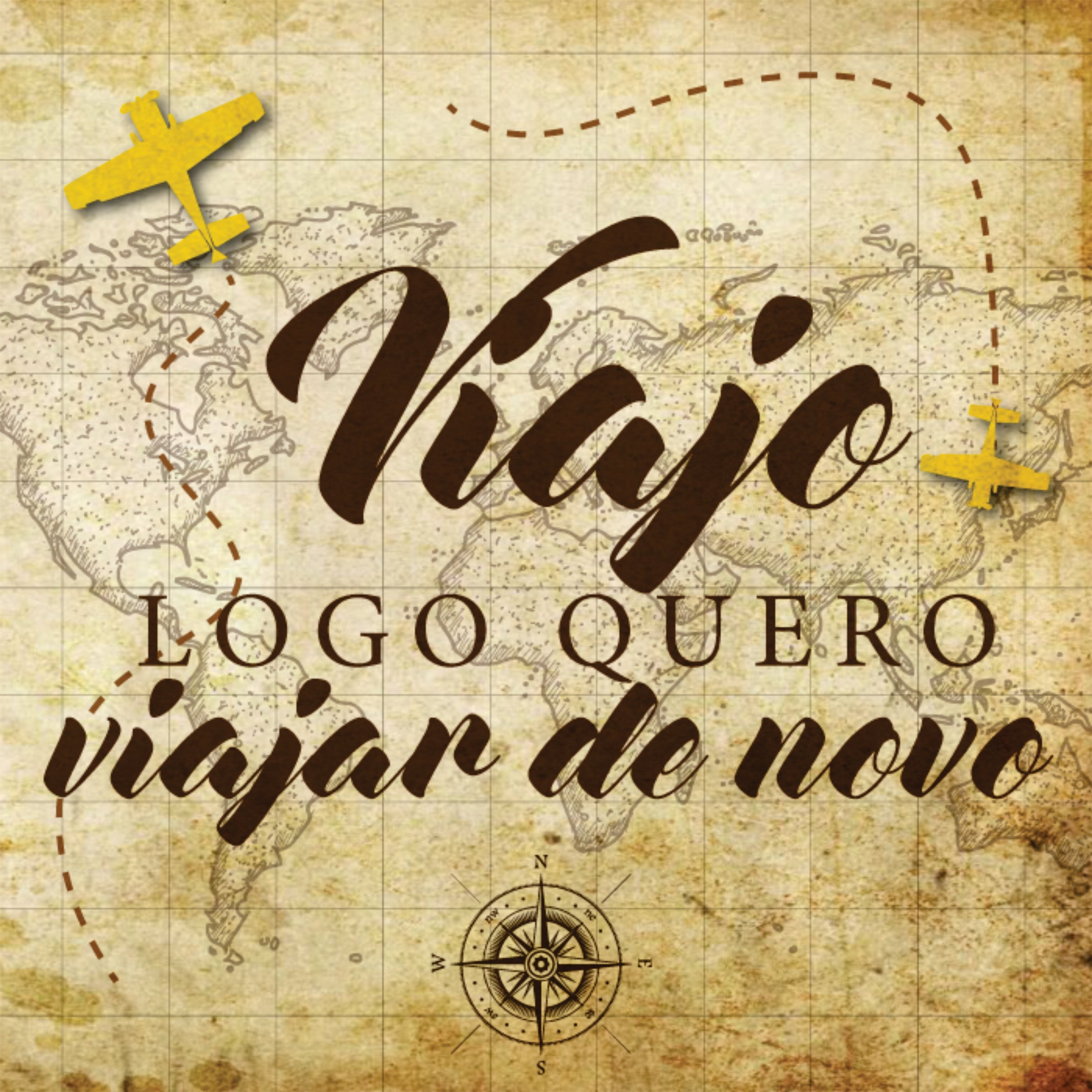 Azulejo Decorativo - Viajo logo quero viajar de novo